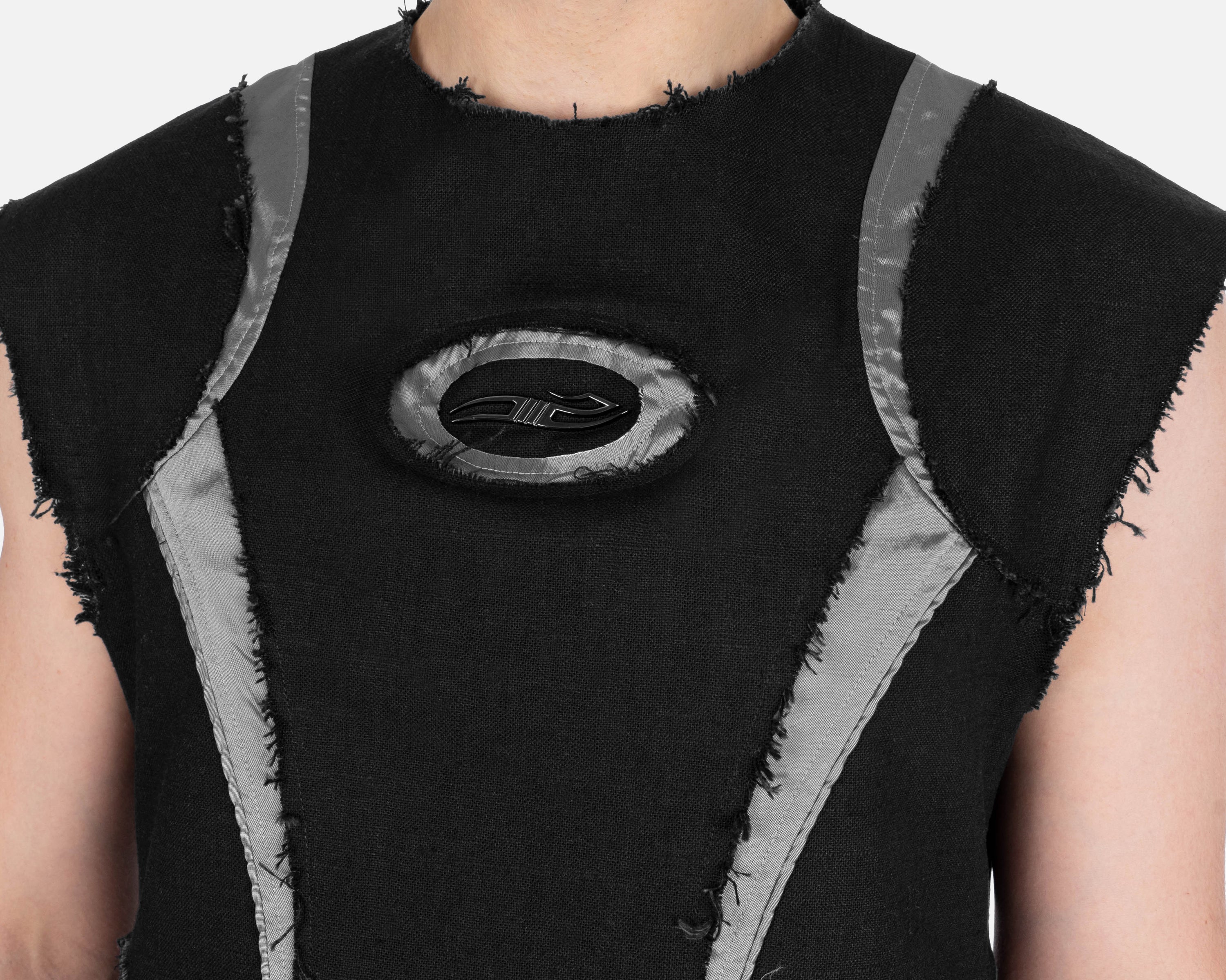 Euro Linen Top in Black