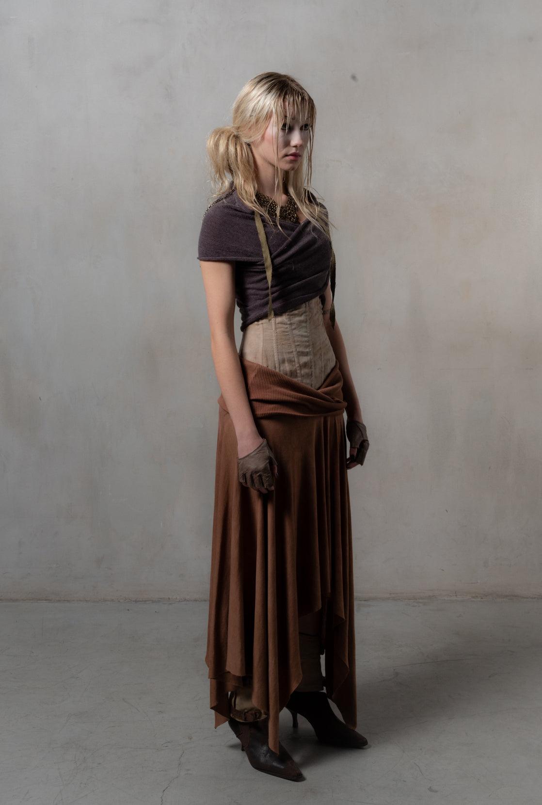 Long Hanky Skirt in Acorn