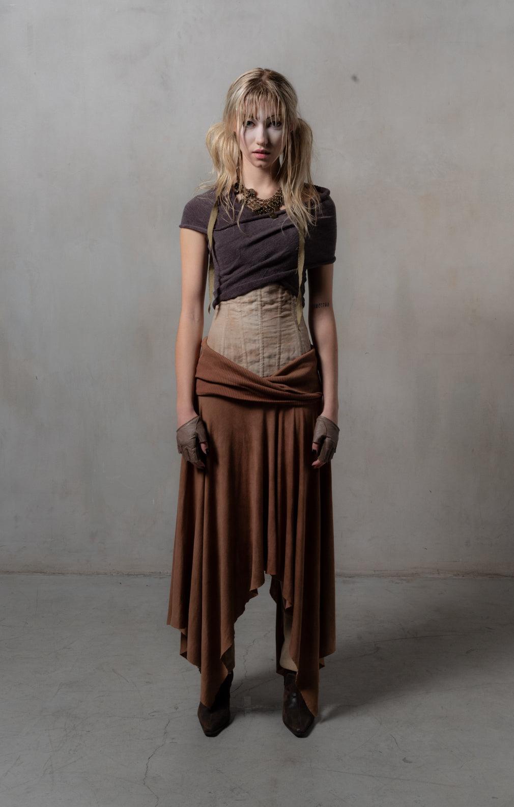 Long Hanky Skirt in Acorn
