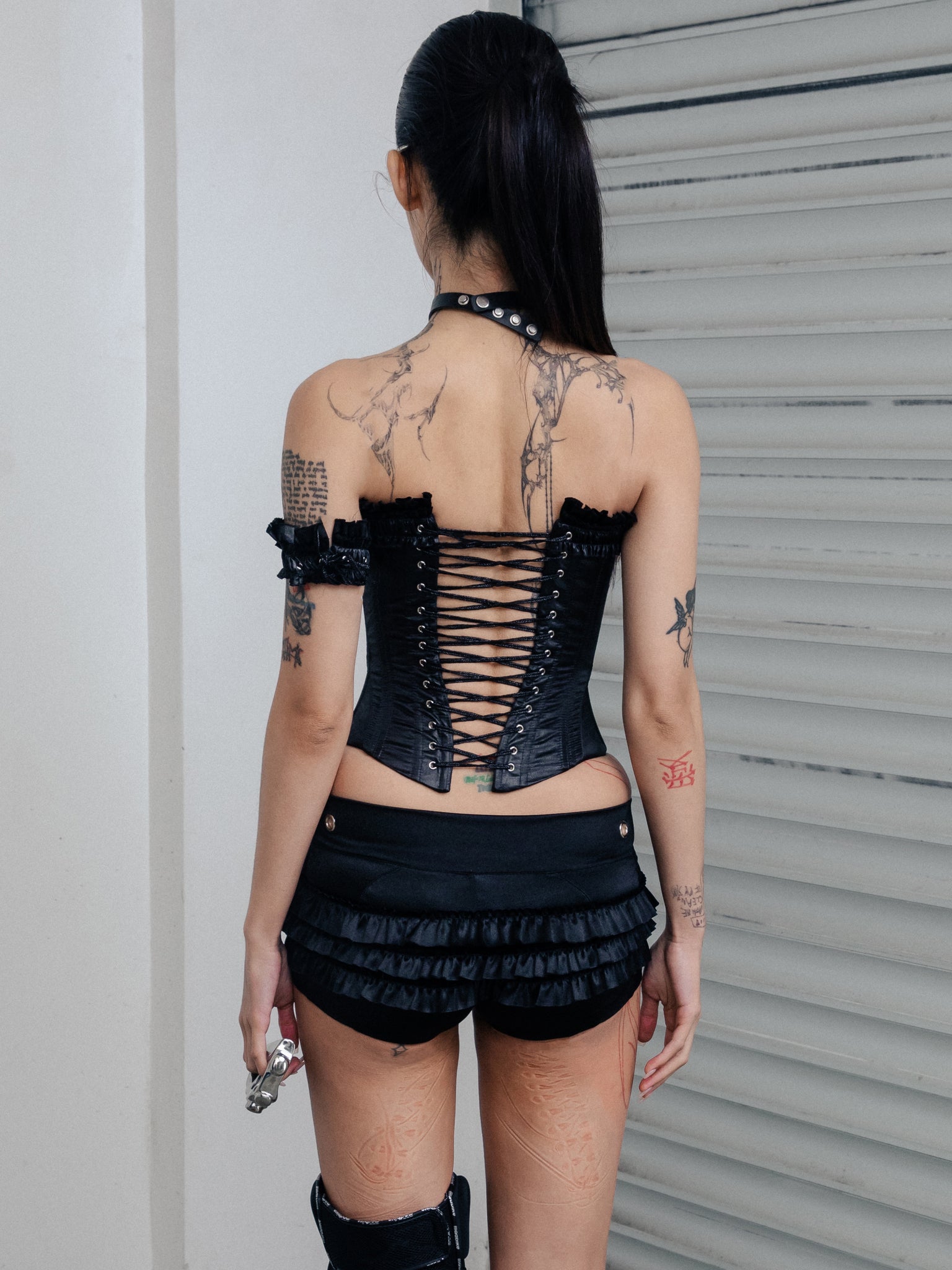 Mock Romance Ruffle in Black