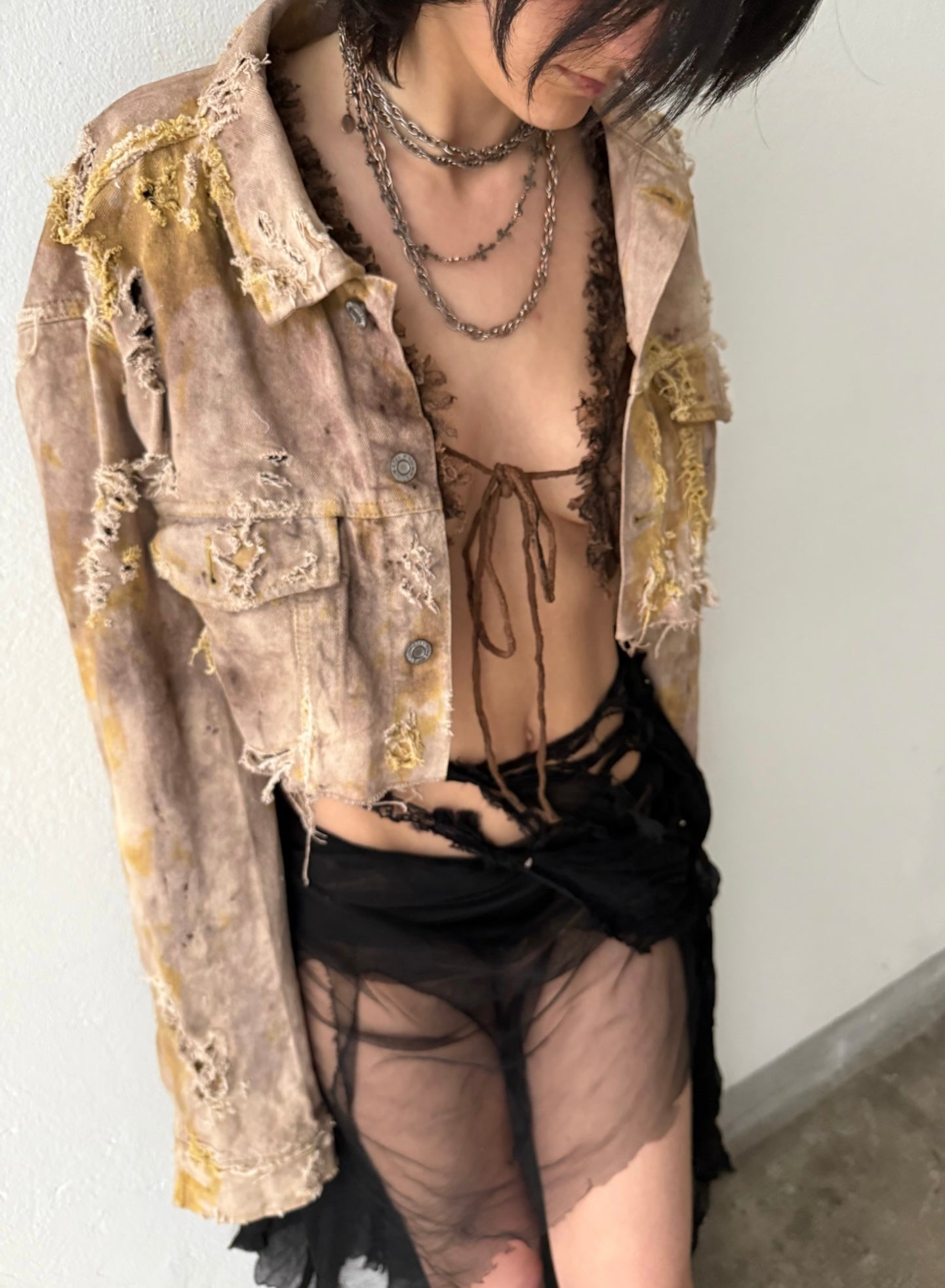 머드 데님 재킷