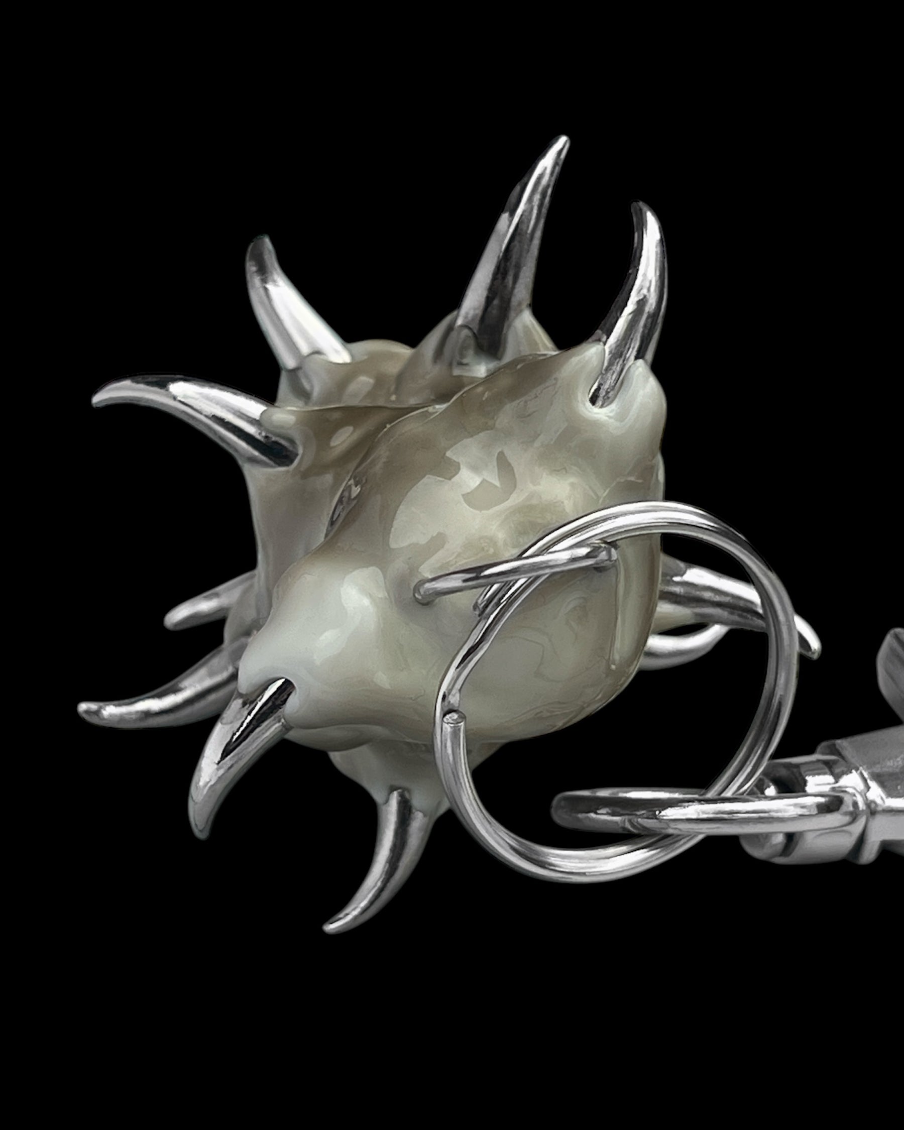 흰색 알약 케이스 키체인