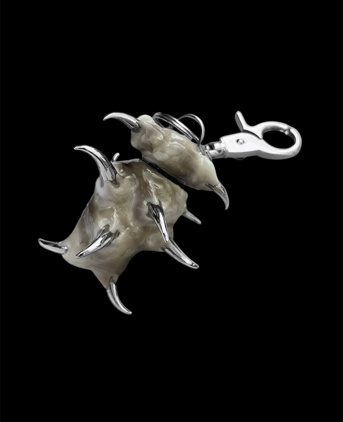 흰색 알약 케이스 키체인