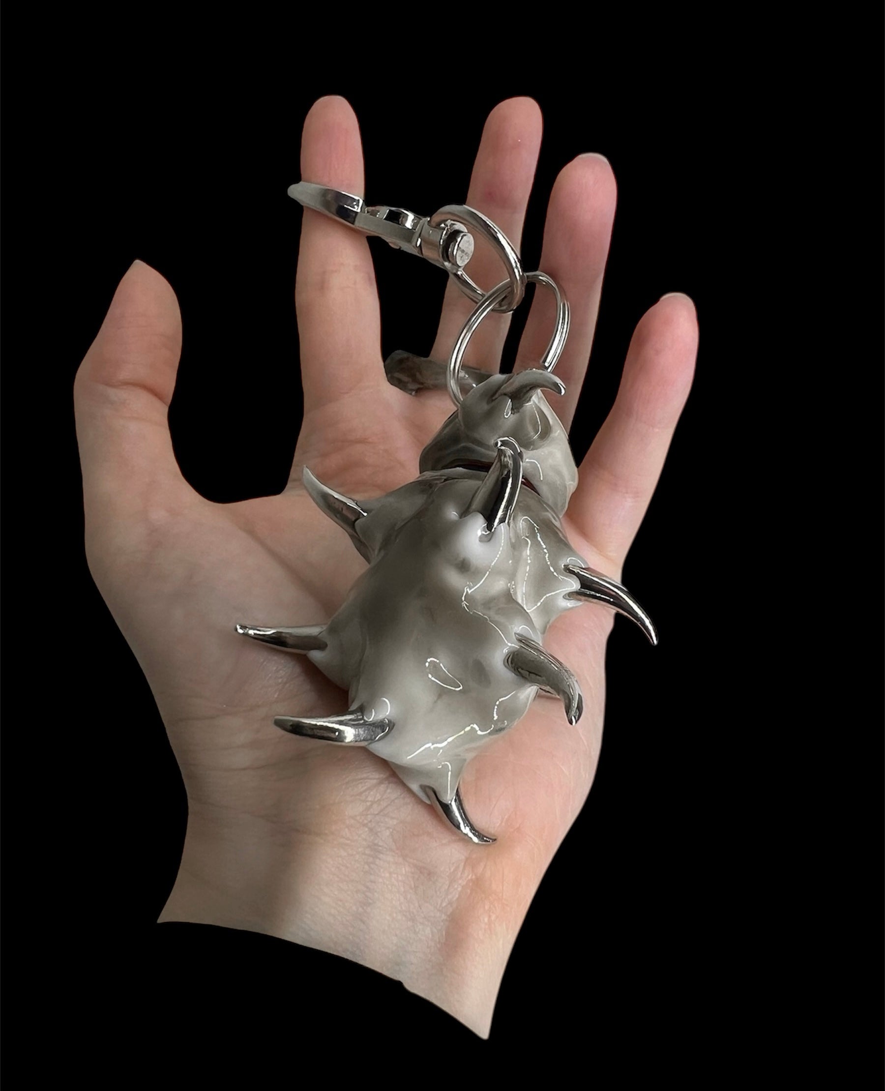 흰색 알약 케이스 키체인