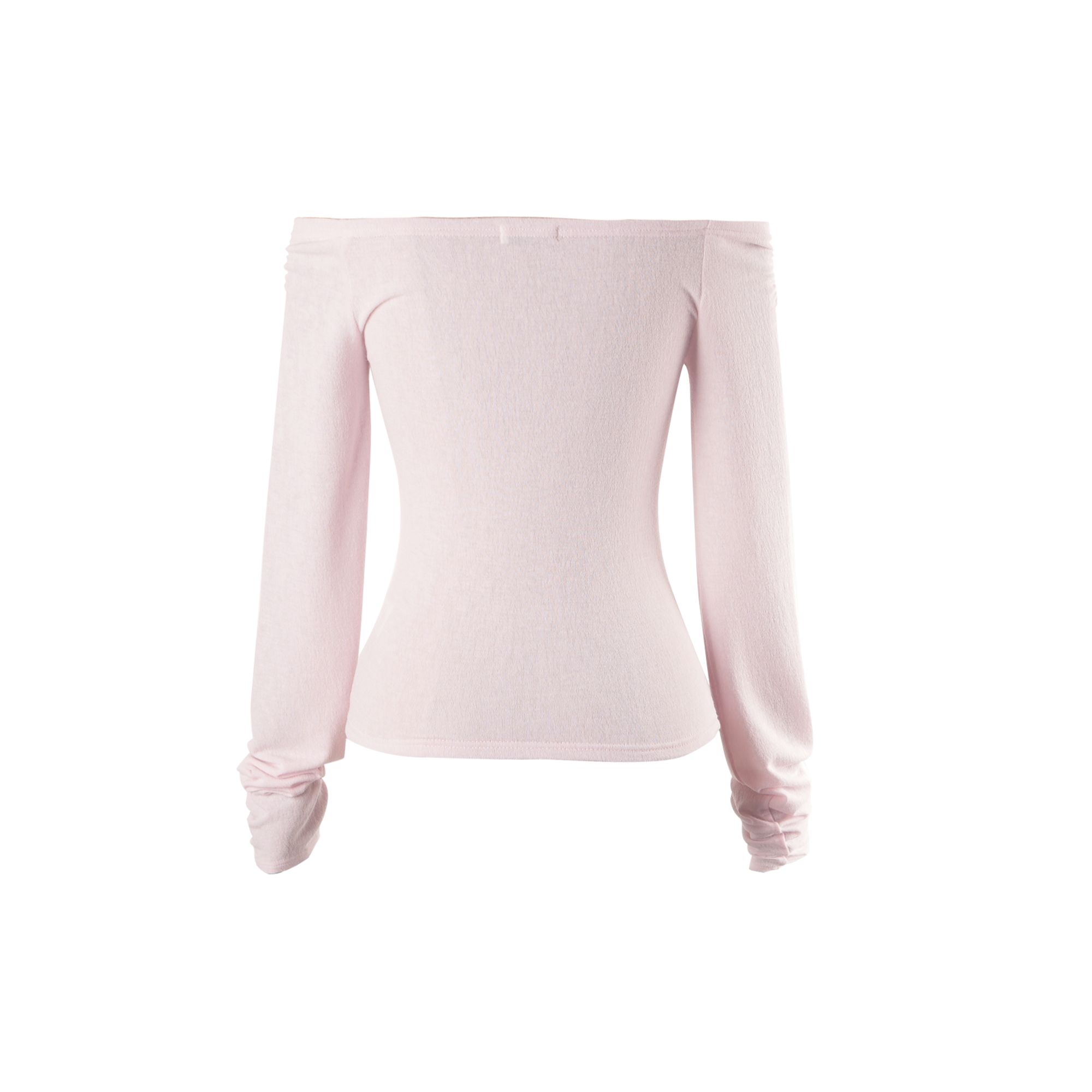 Curve Button Off -Shoulder Tee in Pink