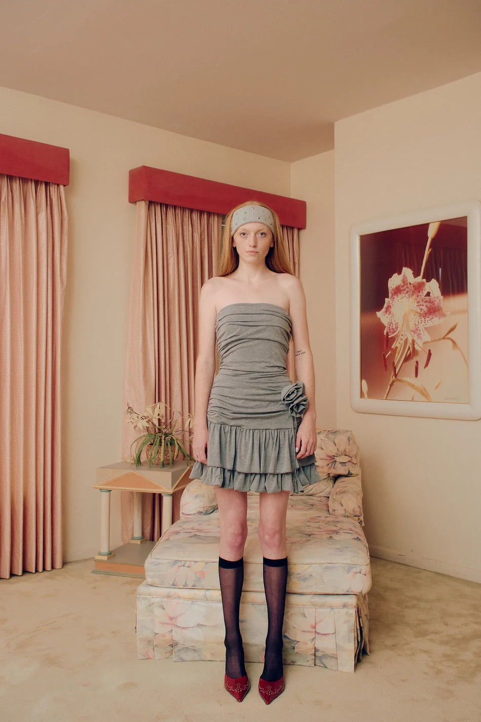 더스티 로즈 픽 드레스