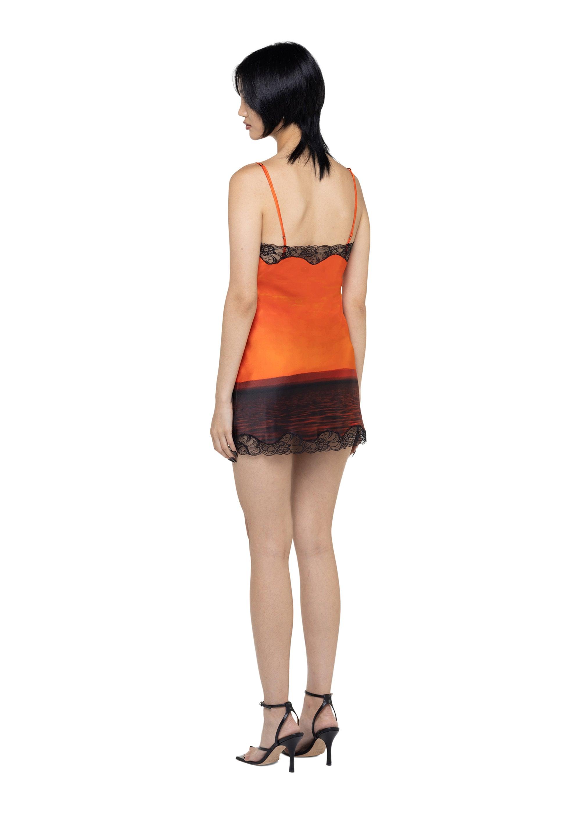 sunset silk dress Sunset Silk Slip Dress Crease Studios