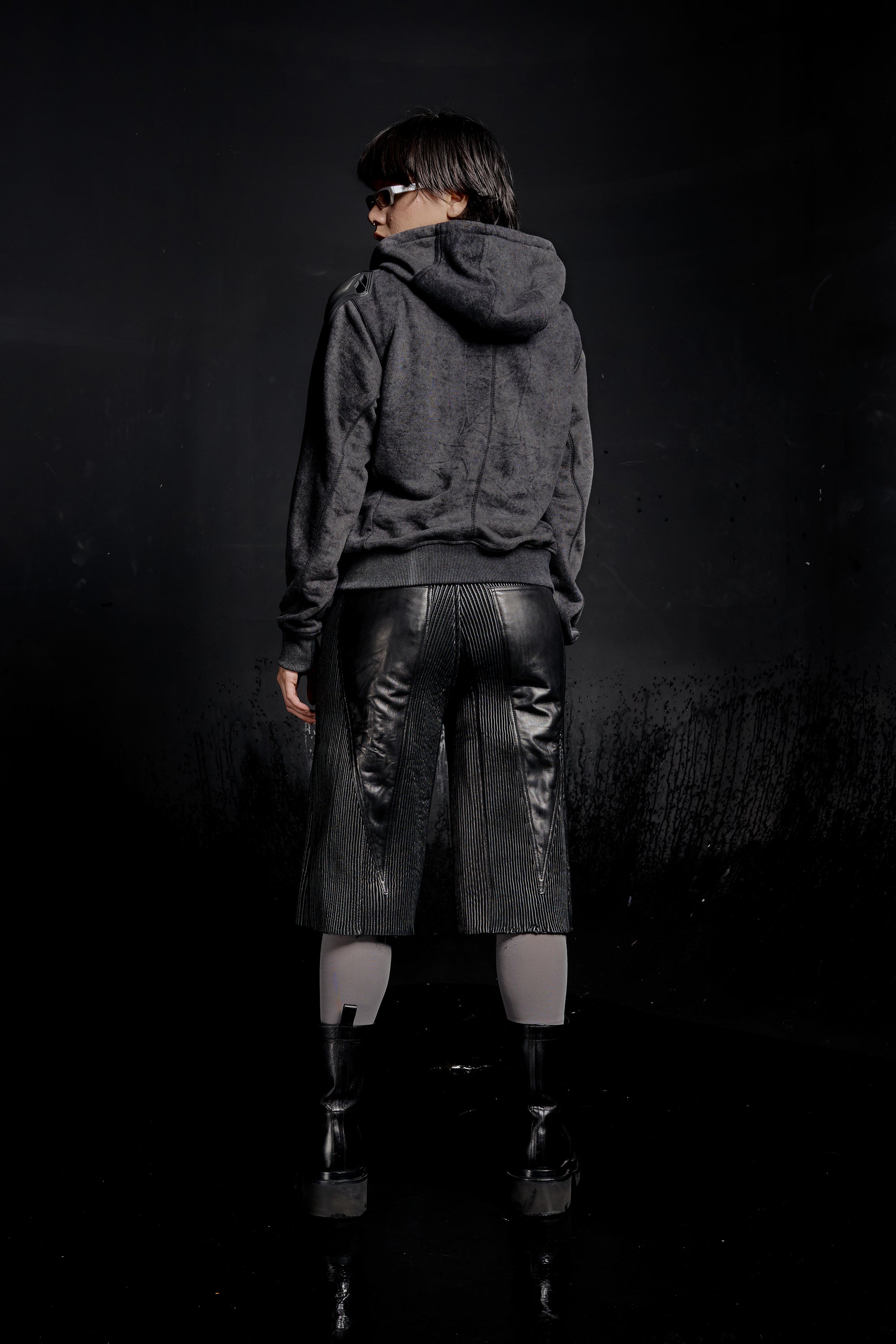 RUH Paneled Zip Up Hoodie in Acid