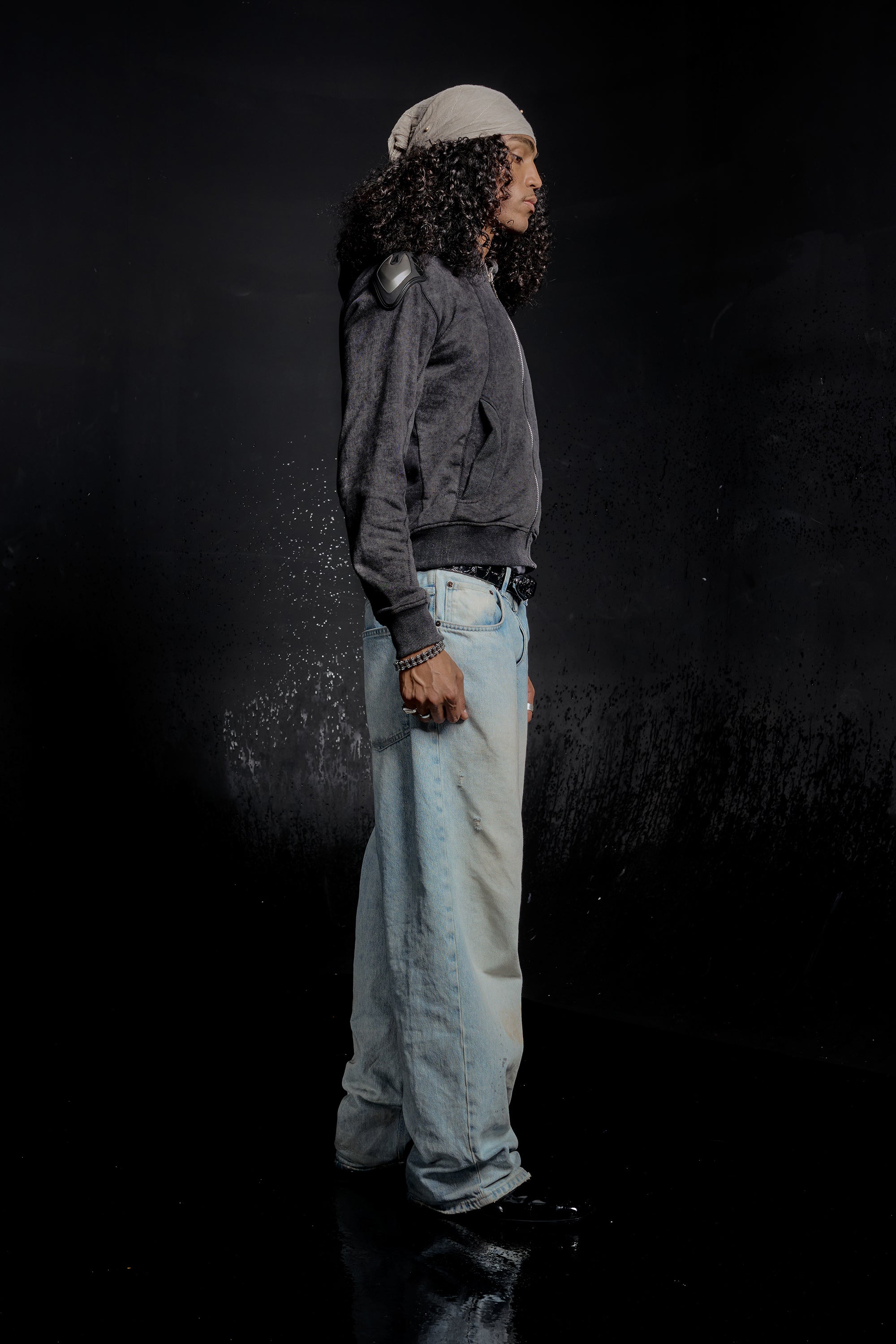 RUH Paneled Zip Up Hoodie in Acid