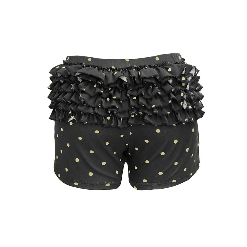 Black Polka Ruffle Short