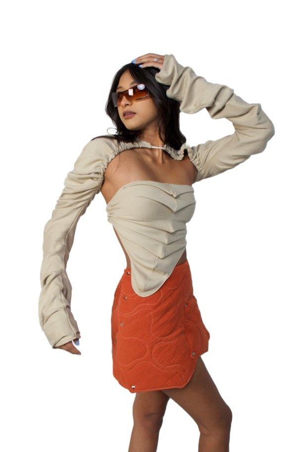 Armour Bolero Sleeves in Stone