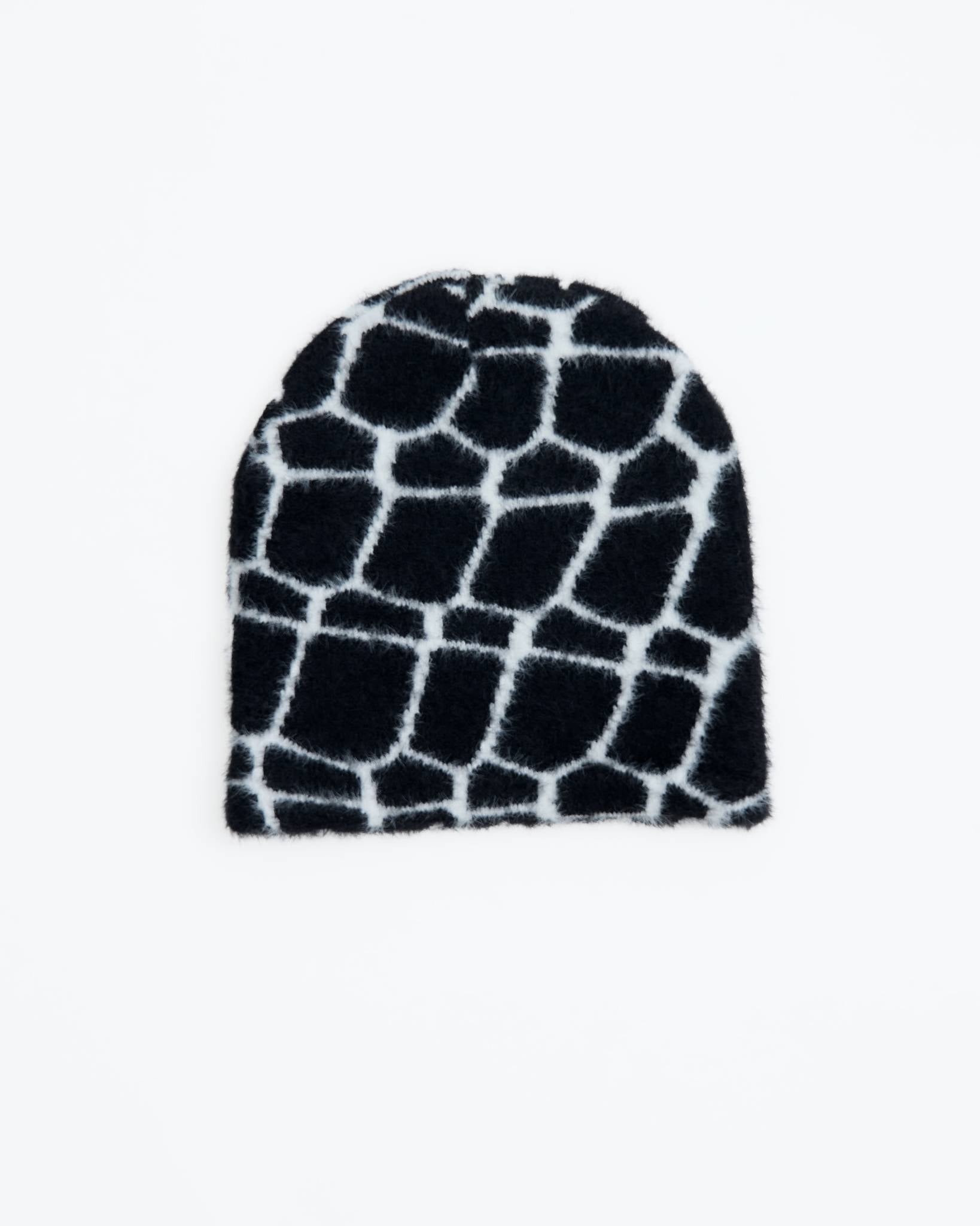 Black and White Fuzzy Beanie
