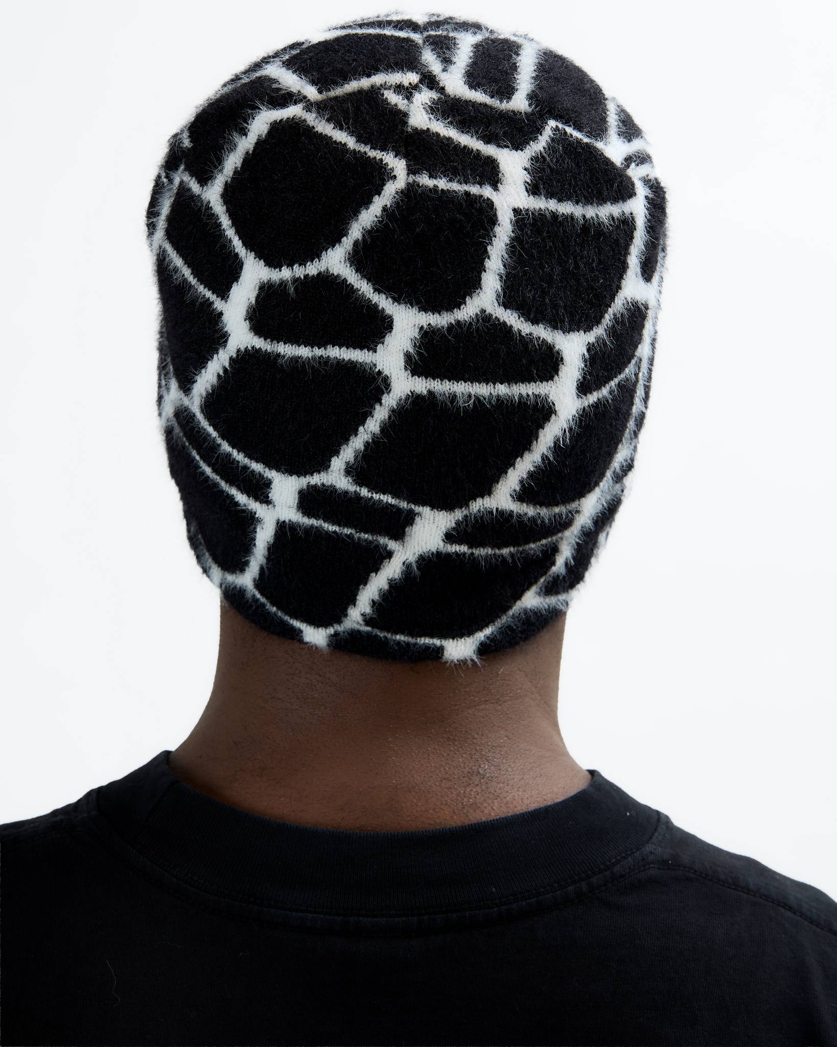 Black and White Fuzzy Beanie