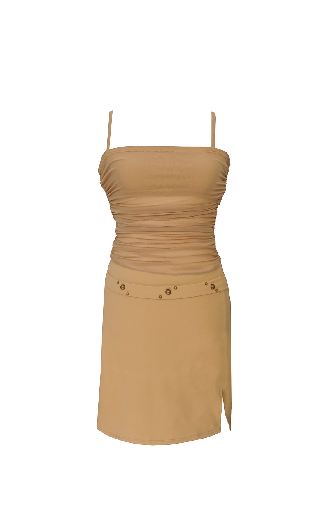 tan mesh dress Tan Mesh Belt Dress M
