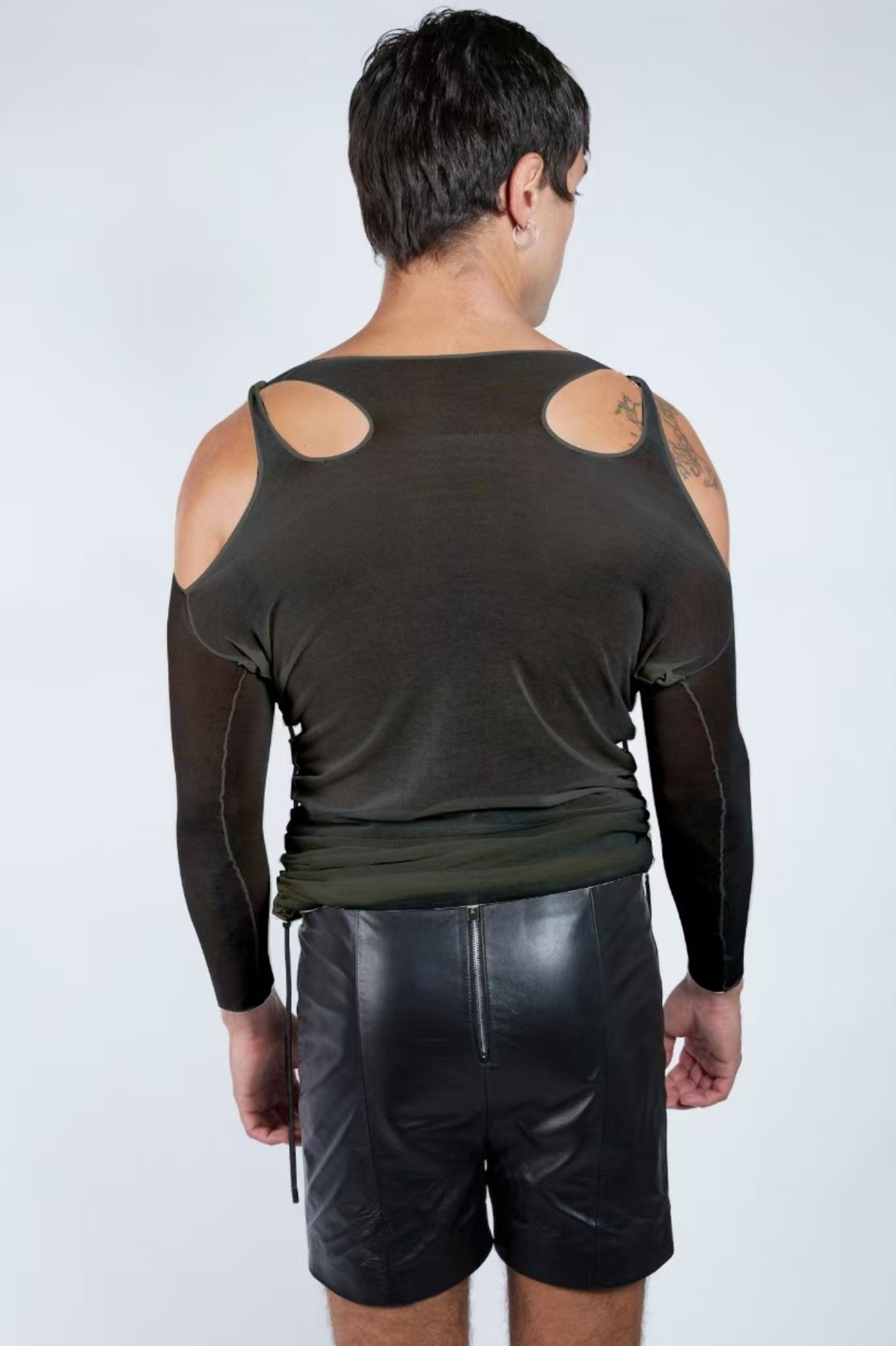 Ruched Paracord Overlay Strap Long Sleeve