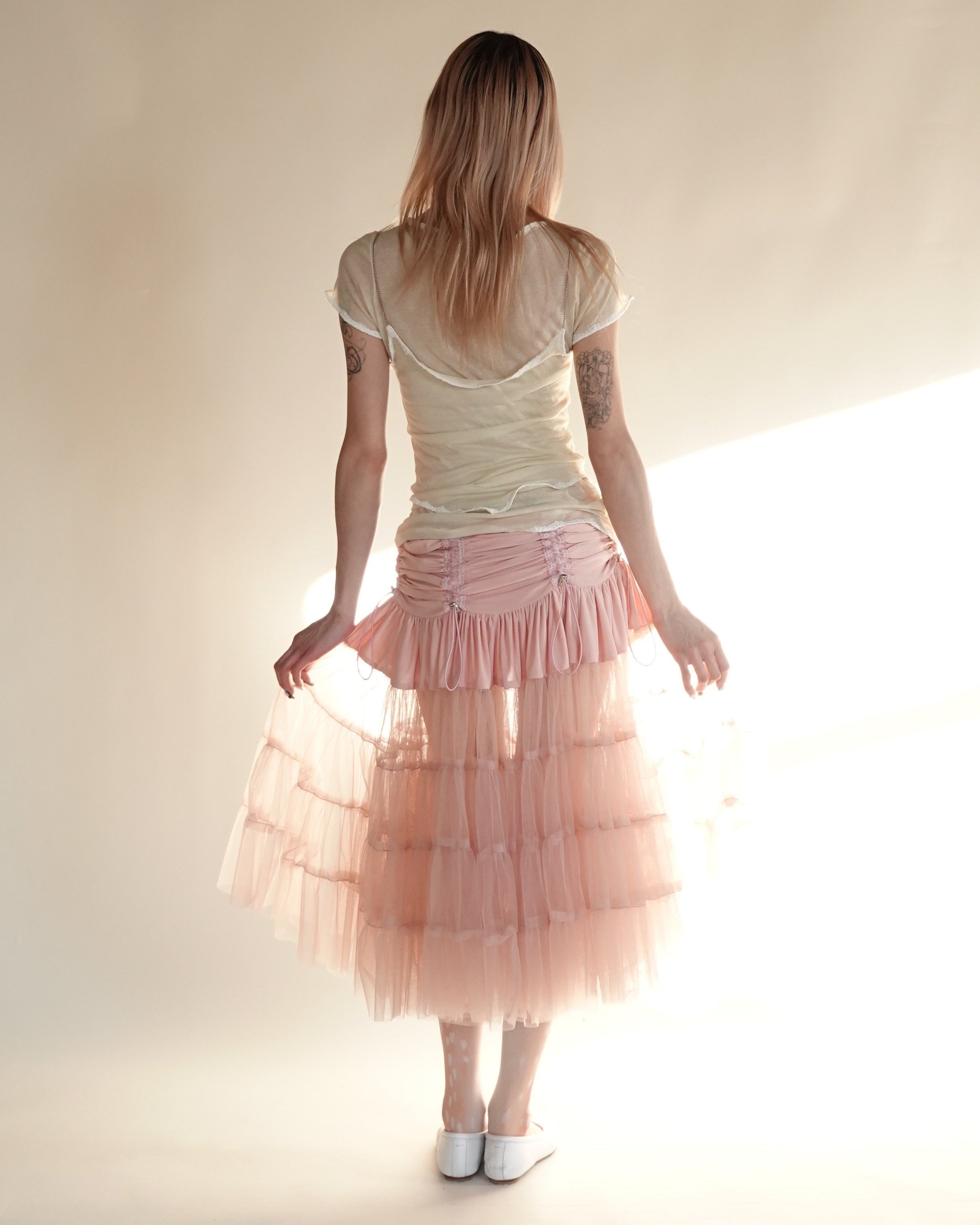 발레 핑크 튤 스커트