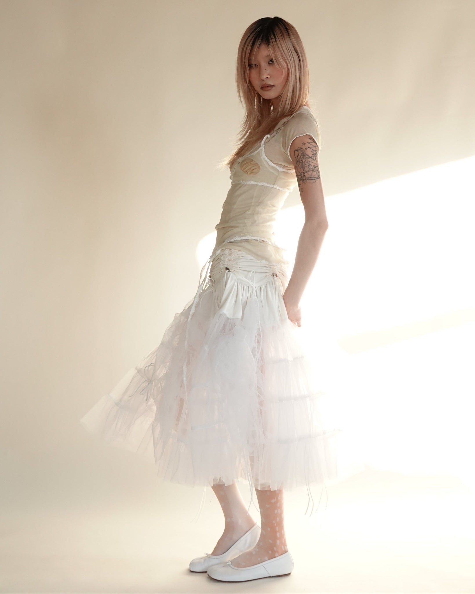 Tulle Skirt in Ivory