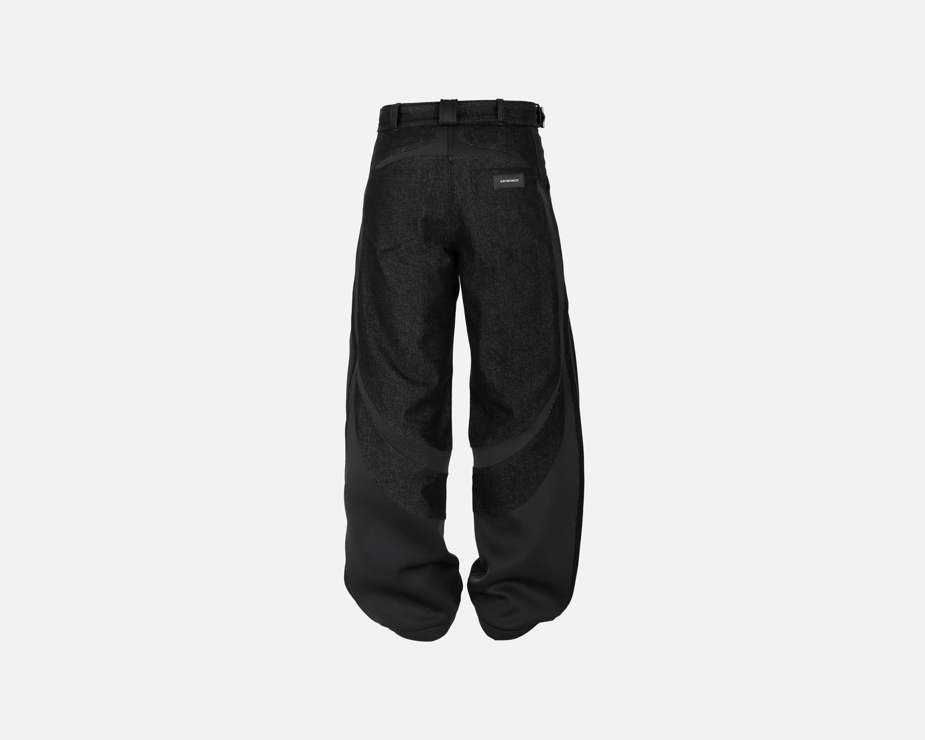 블랙 워크 데님 팬츠