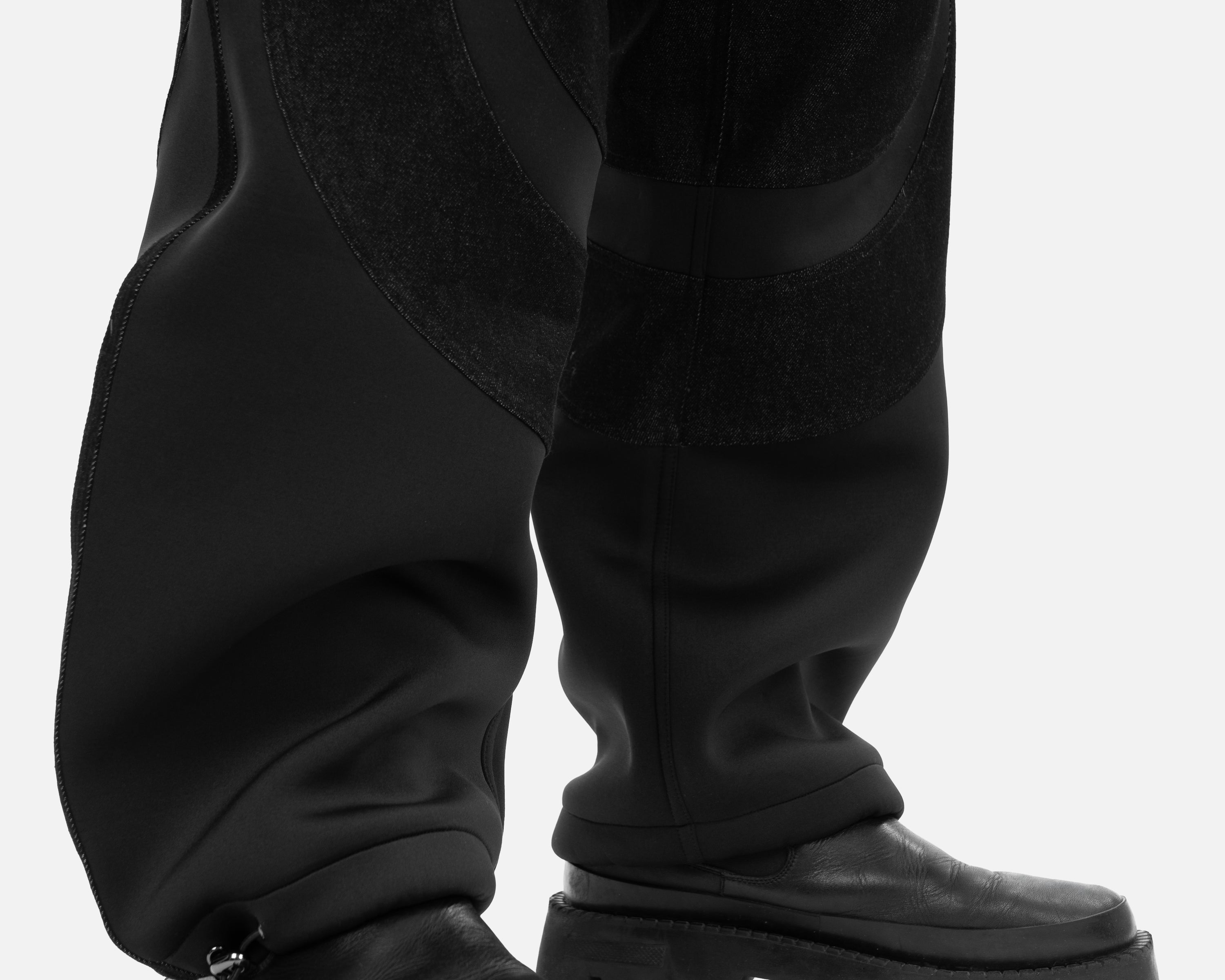 블랙 워크 데님 팬츠