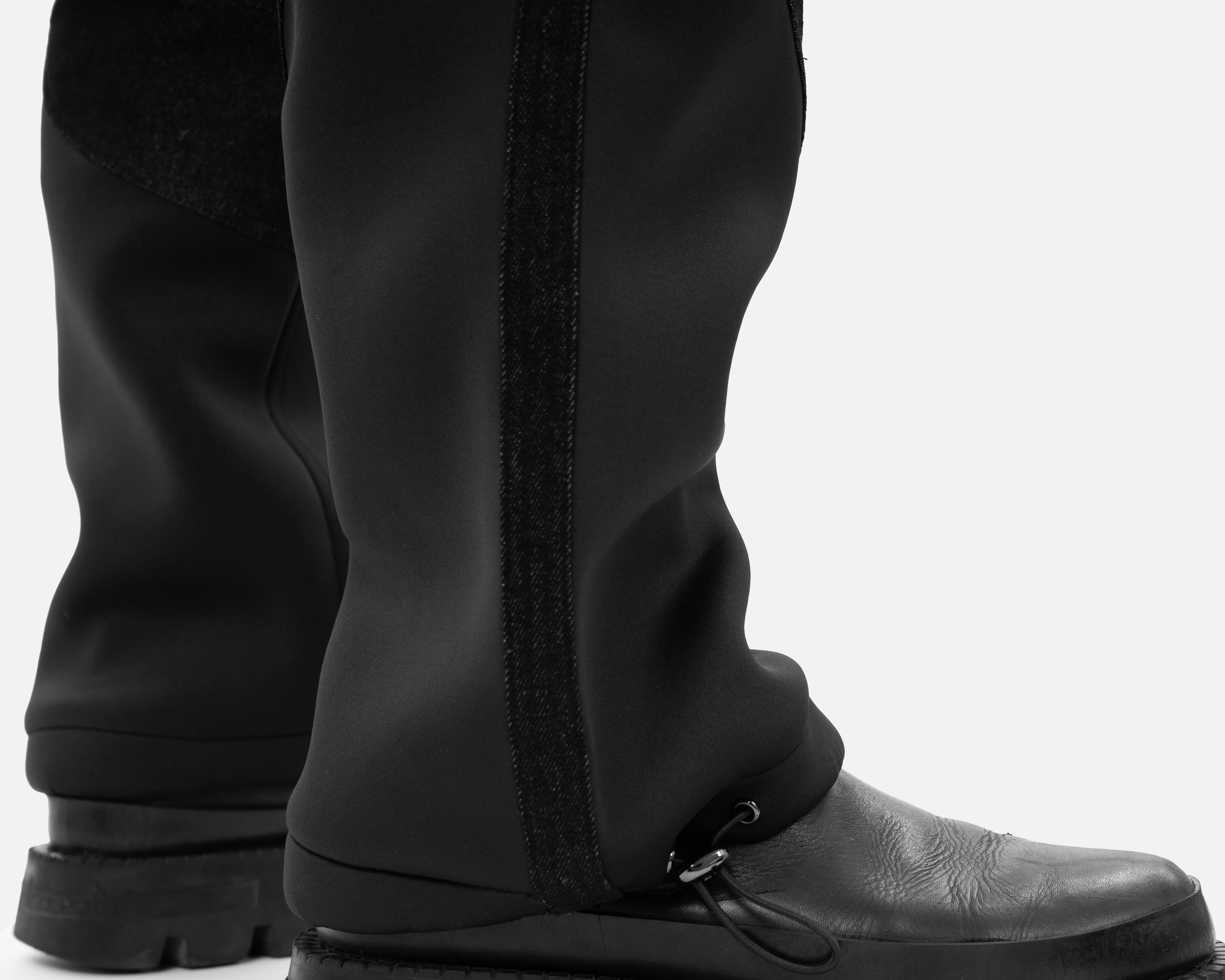 블랙 워크 데님 팬츠