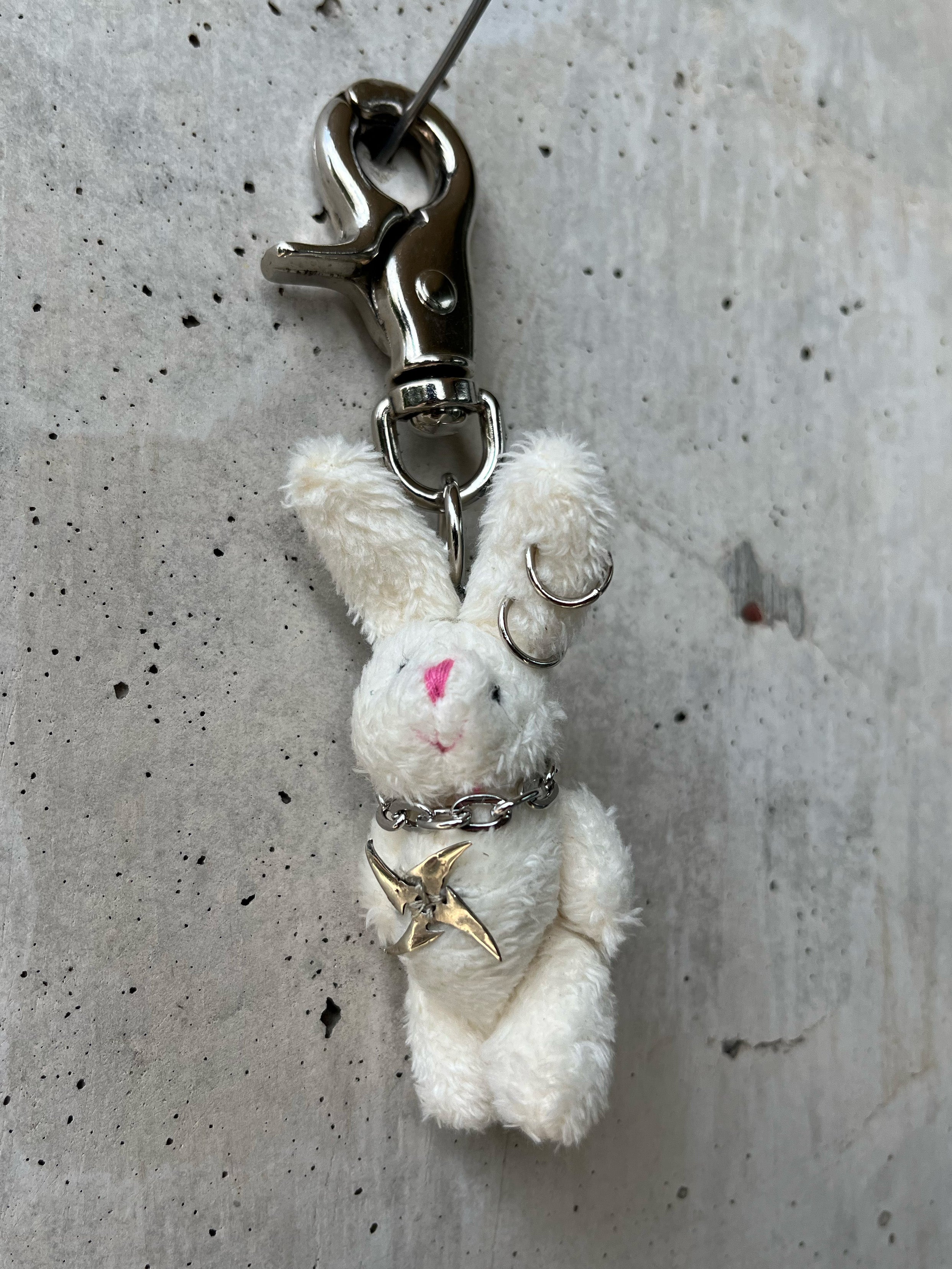 White Bunny Keychain