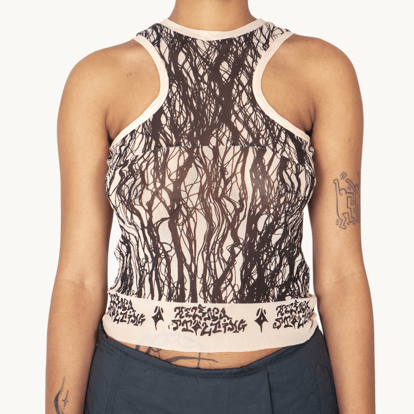 Hair Mesh Tank in Pink