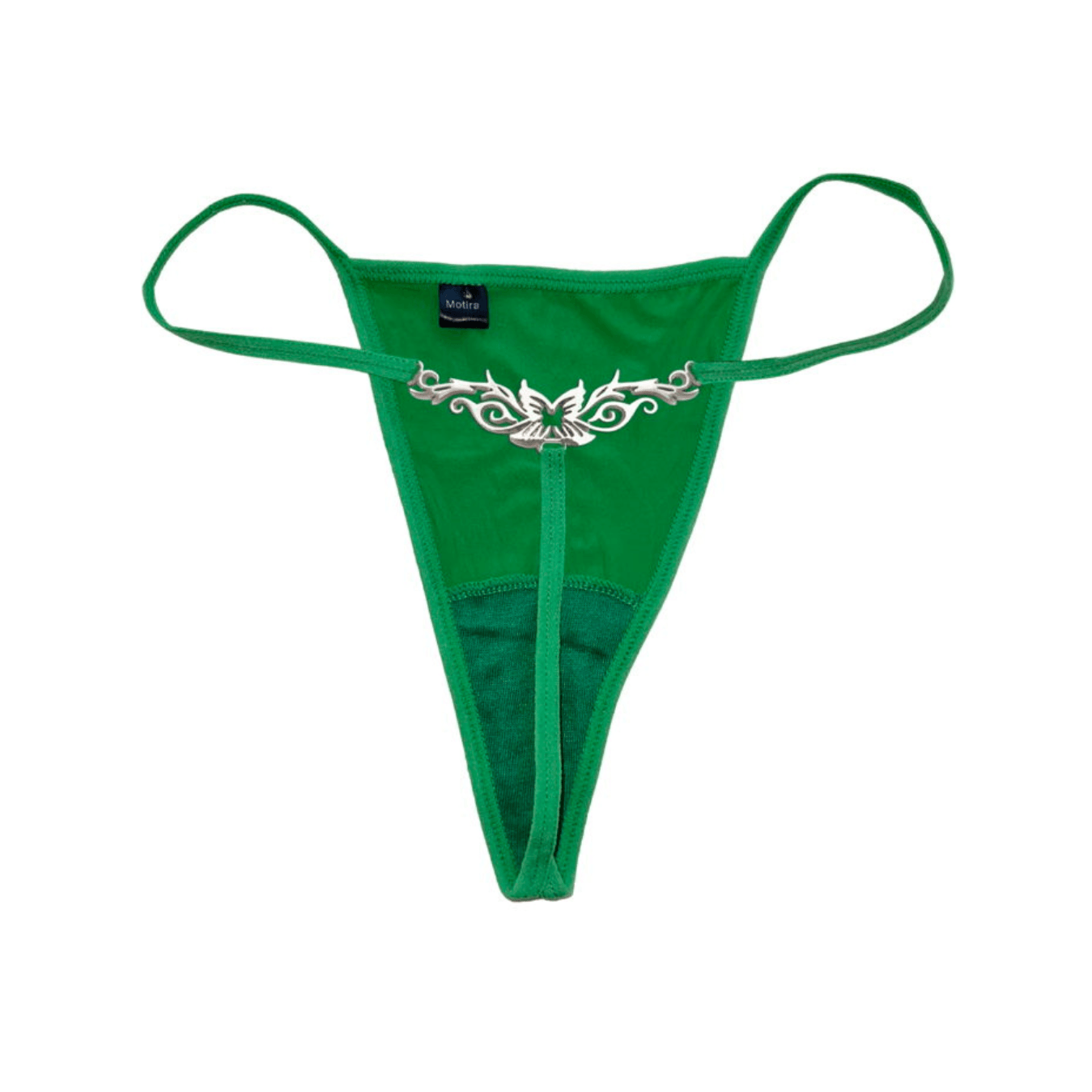 녹색 나비 문신 끈 팬티
