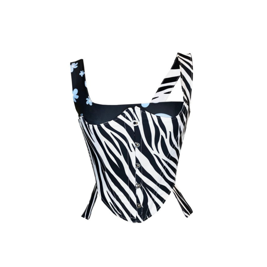Zebra + Floral Corset Set