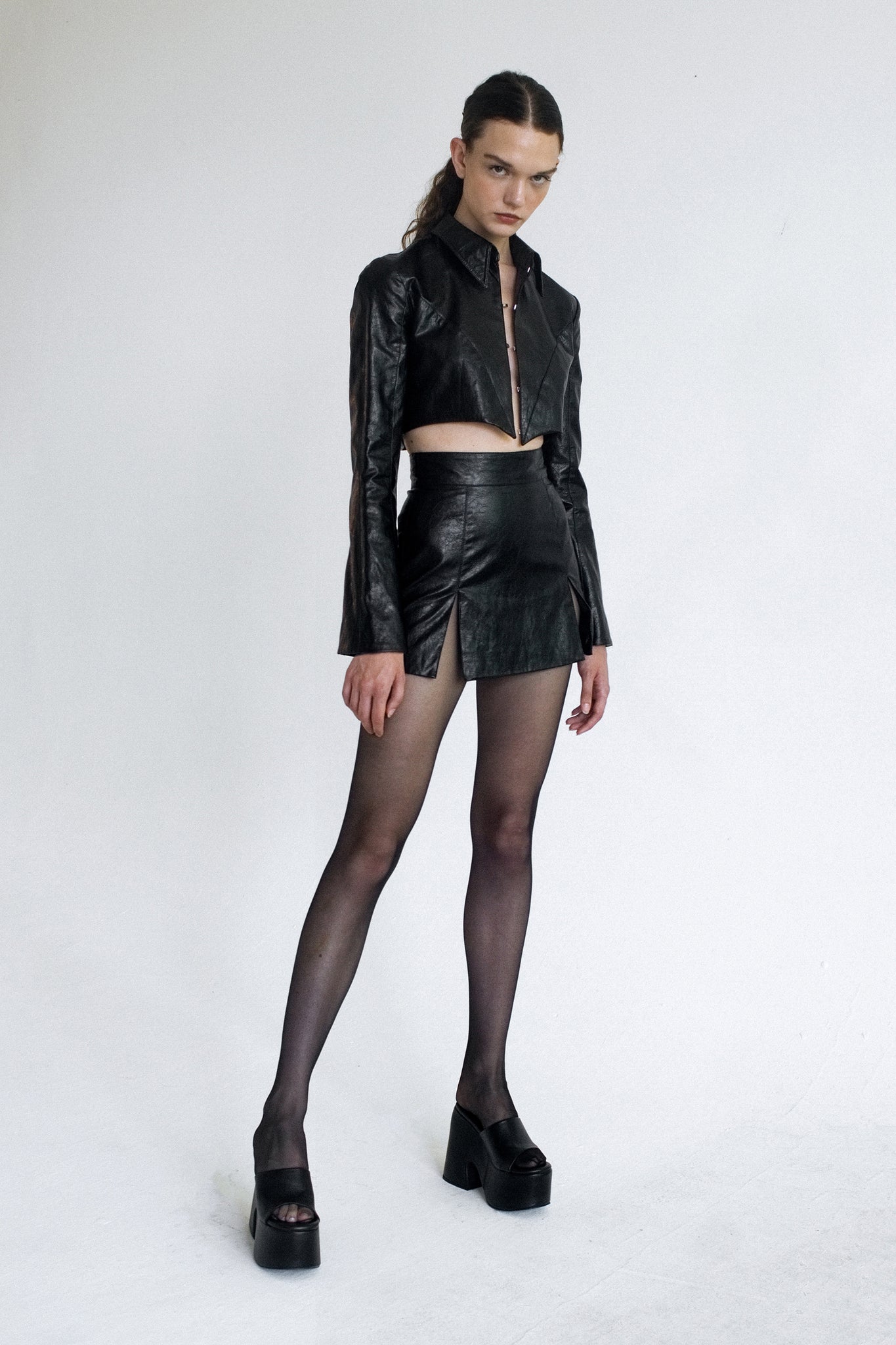 Onyx Faux Leather Mini Skirt