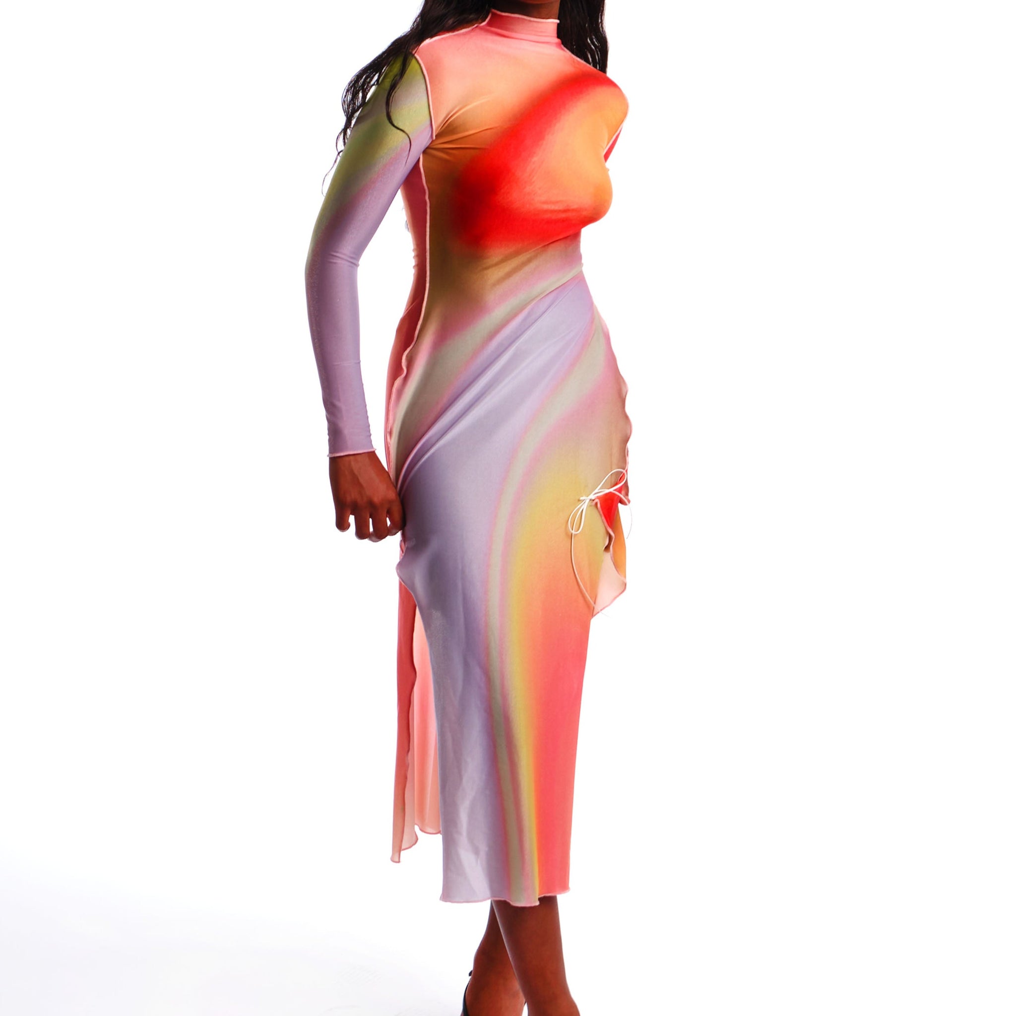 Shimmer Gradient Drape Dress
