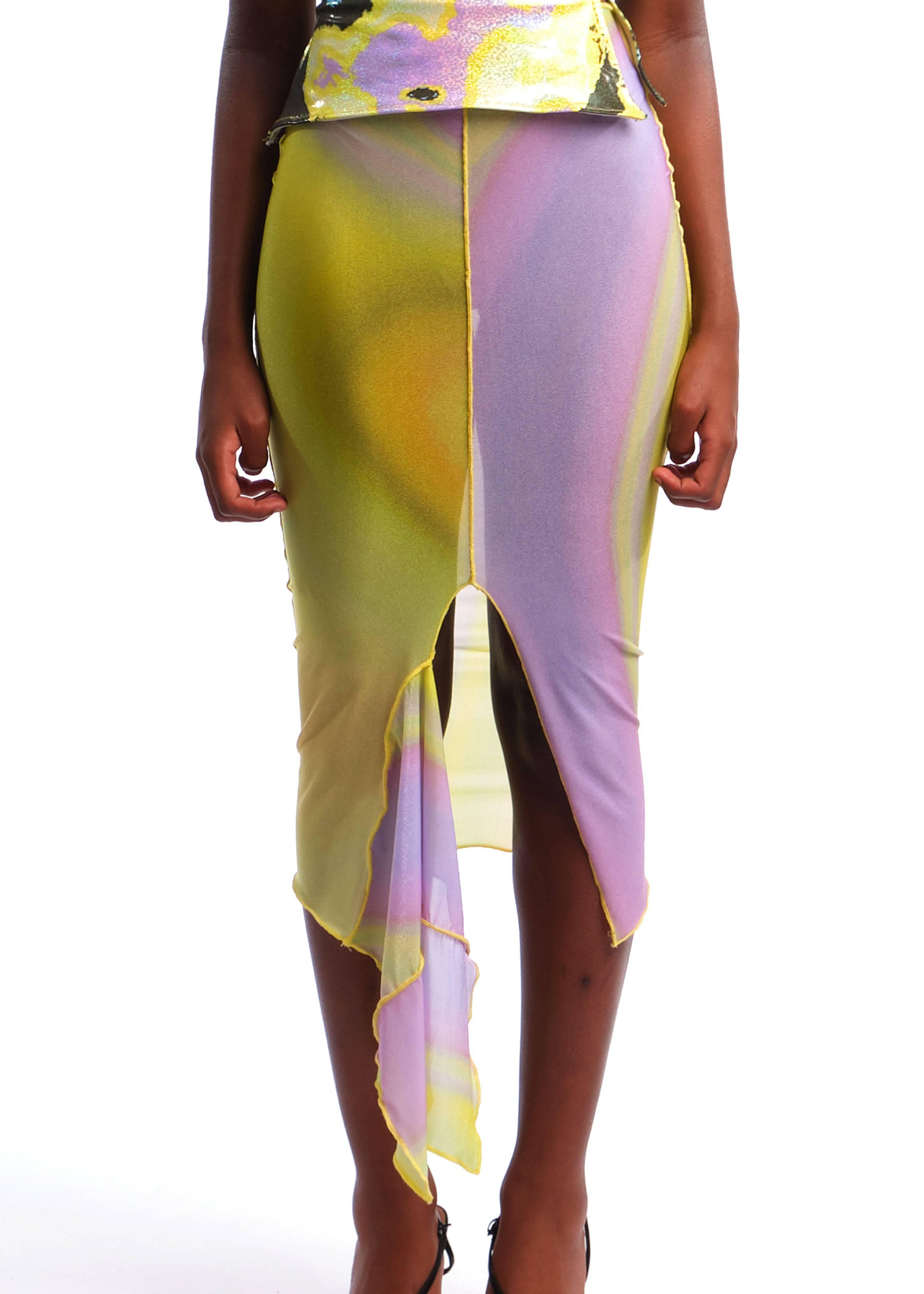 Drapierter Rock mit Farbverlauf