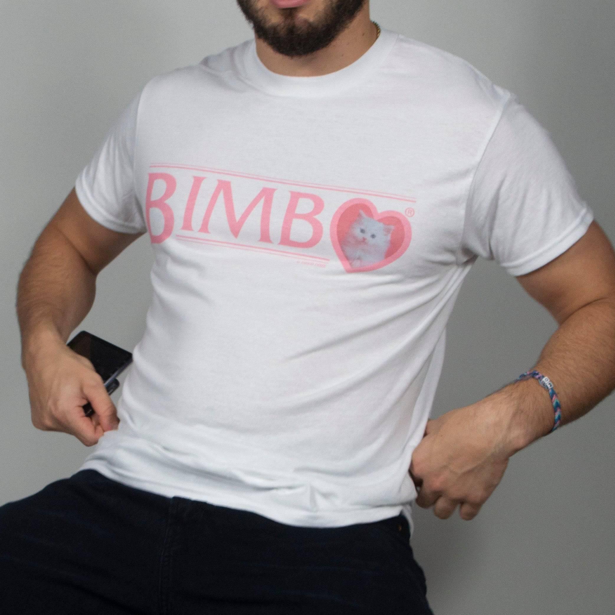 Bimbo Kätzchen Unisex T-Shirt (Rosa/Weiß)