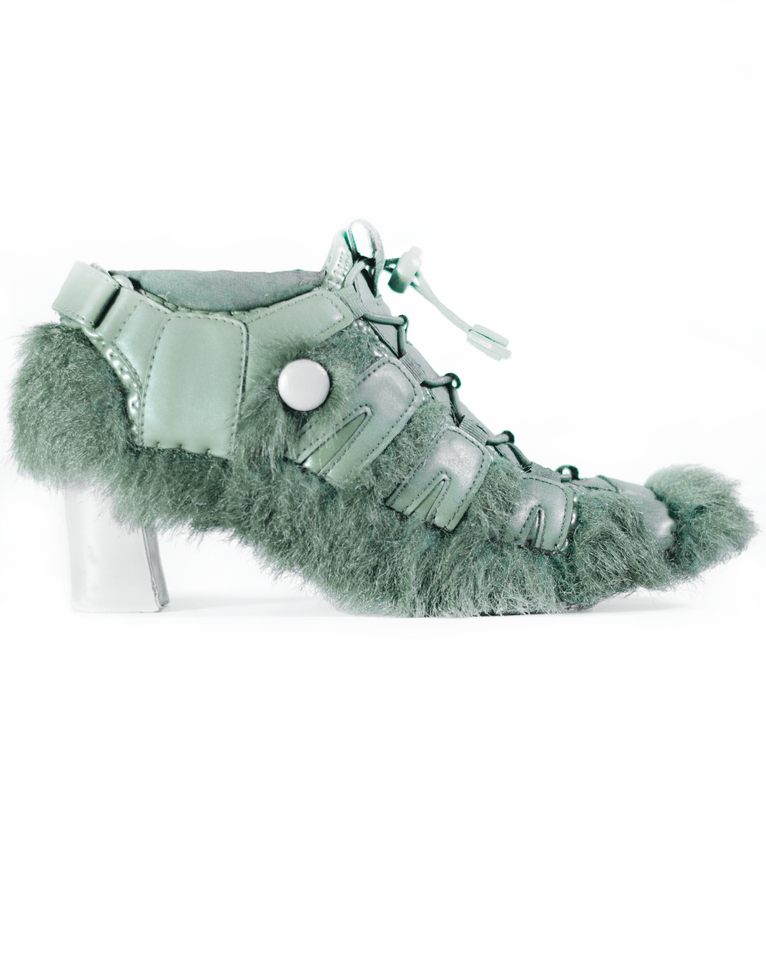 Green Eloh Fur Heel