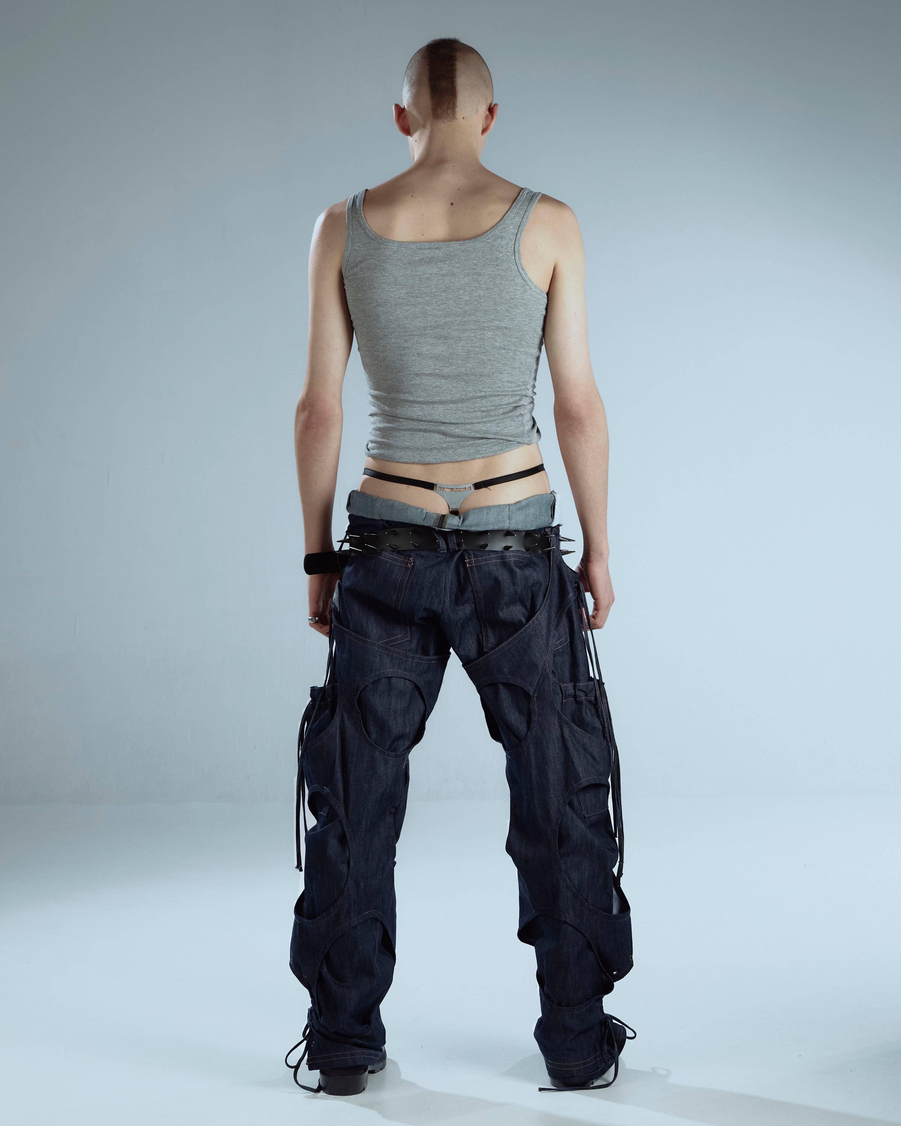 Graues geknotetes Tanktop