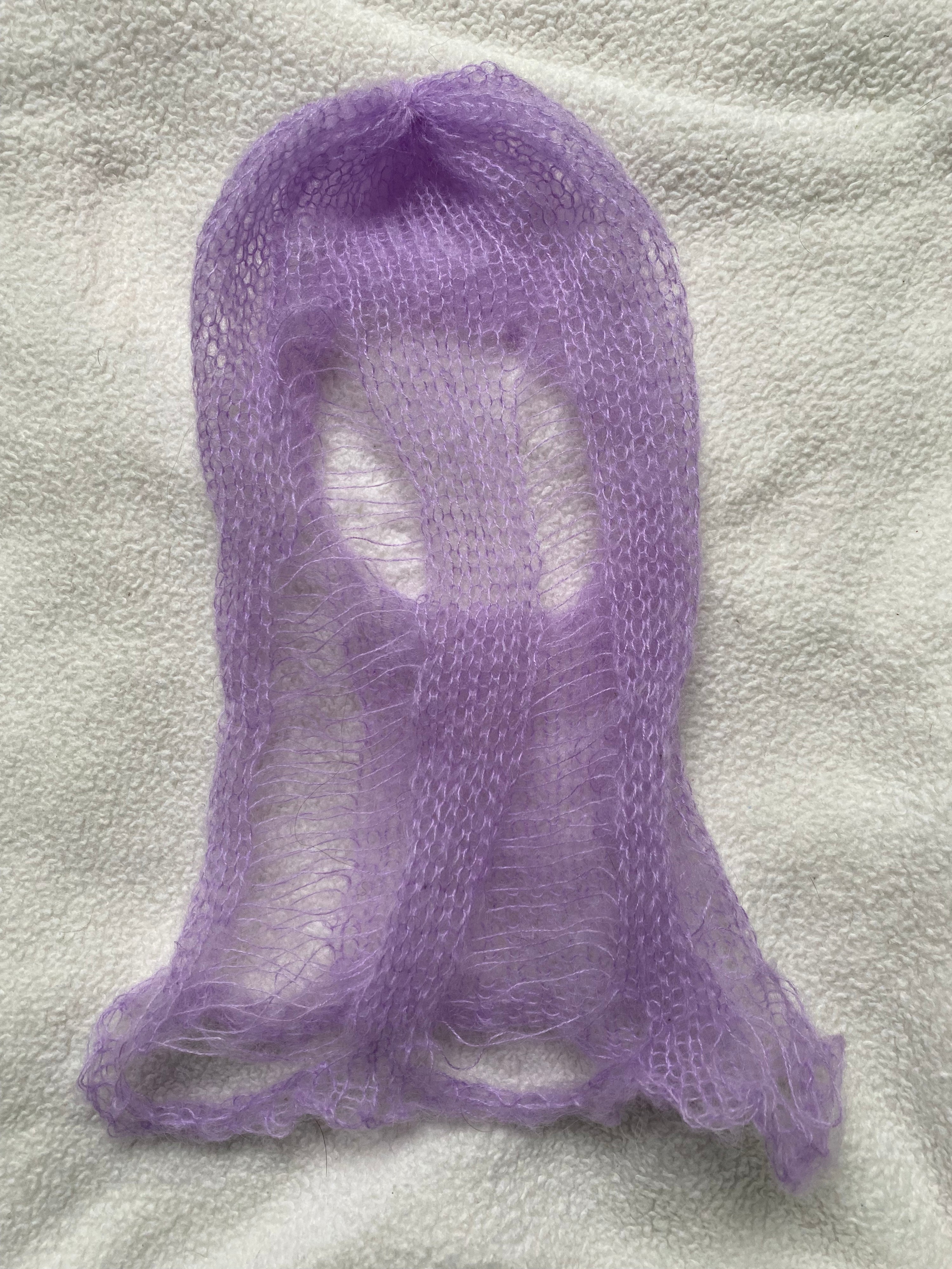 모헤어 후드 라일락