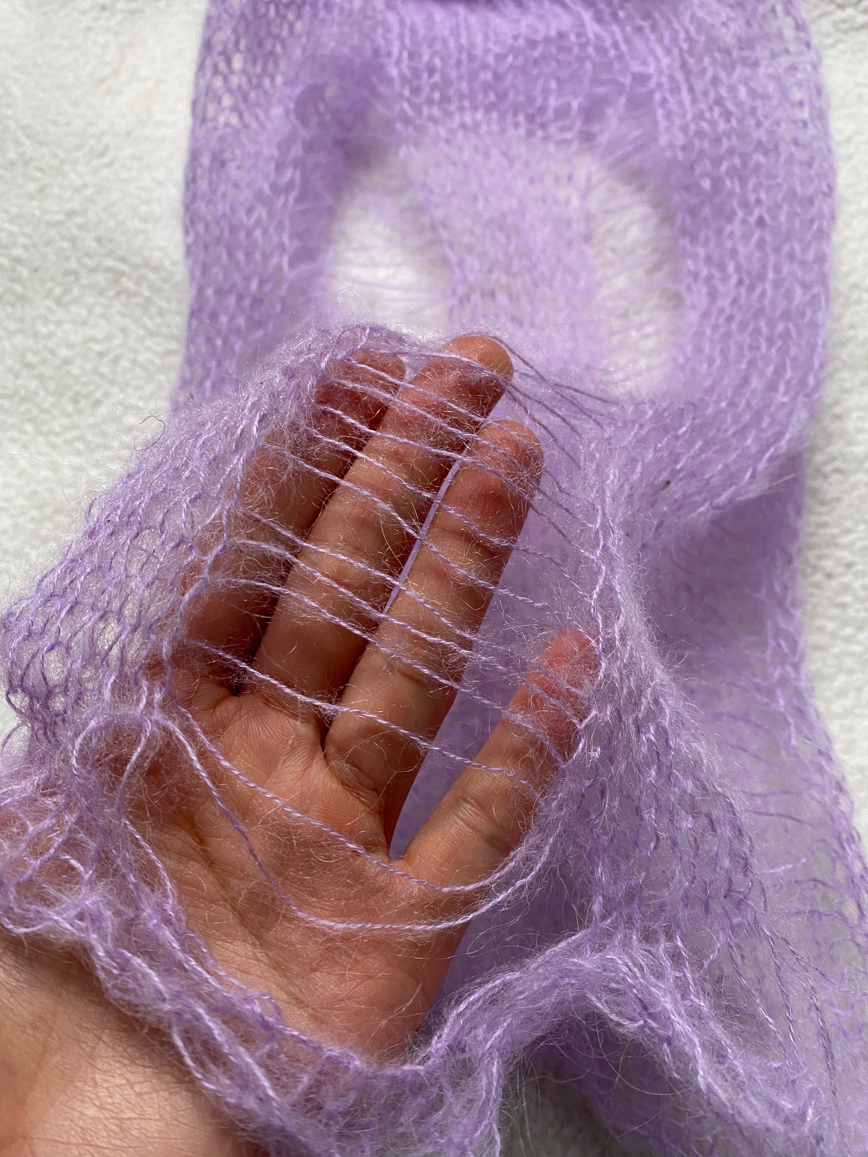 모헤어 후드 라일락