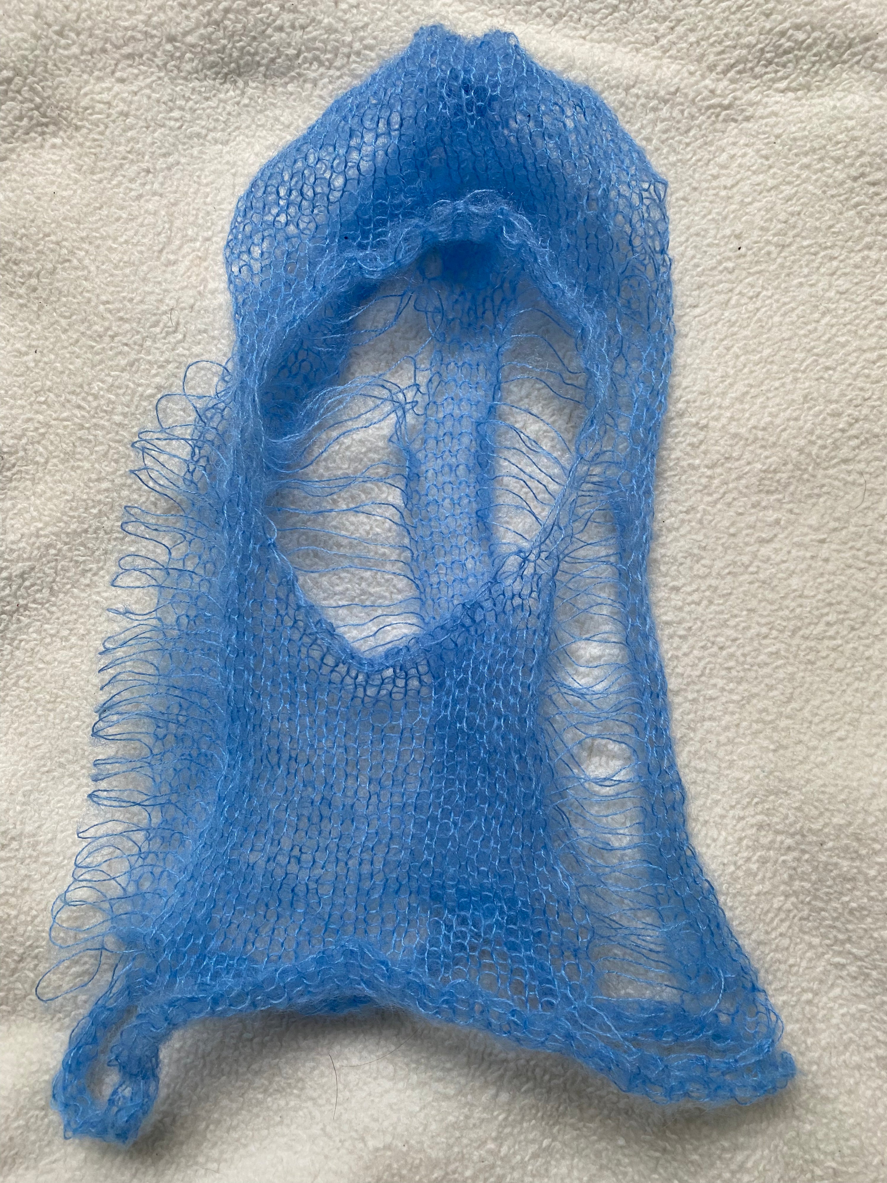 Mohairhauben Blau