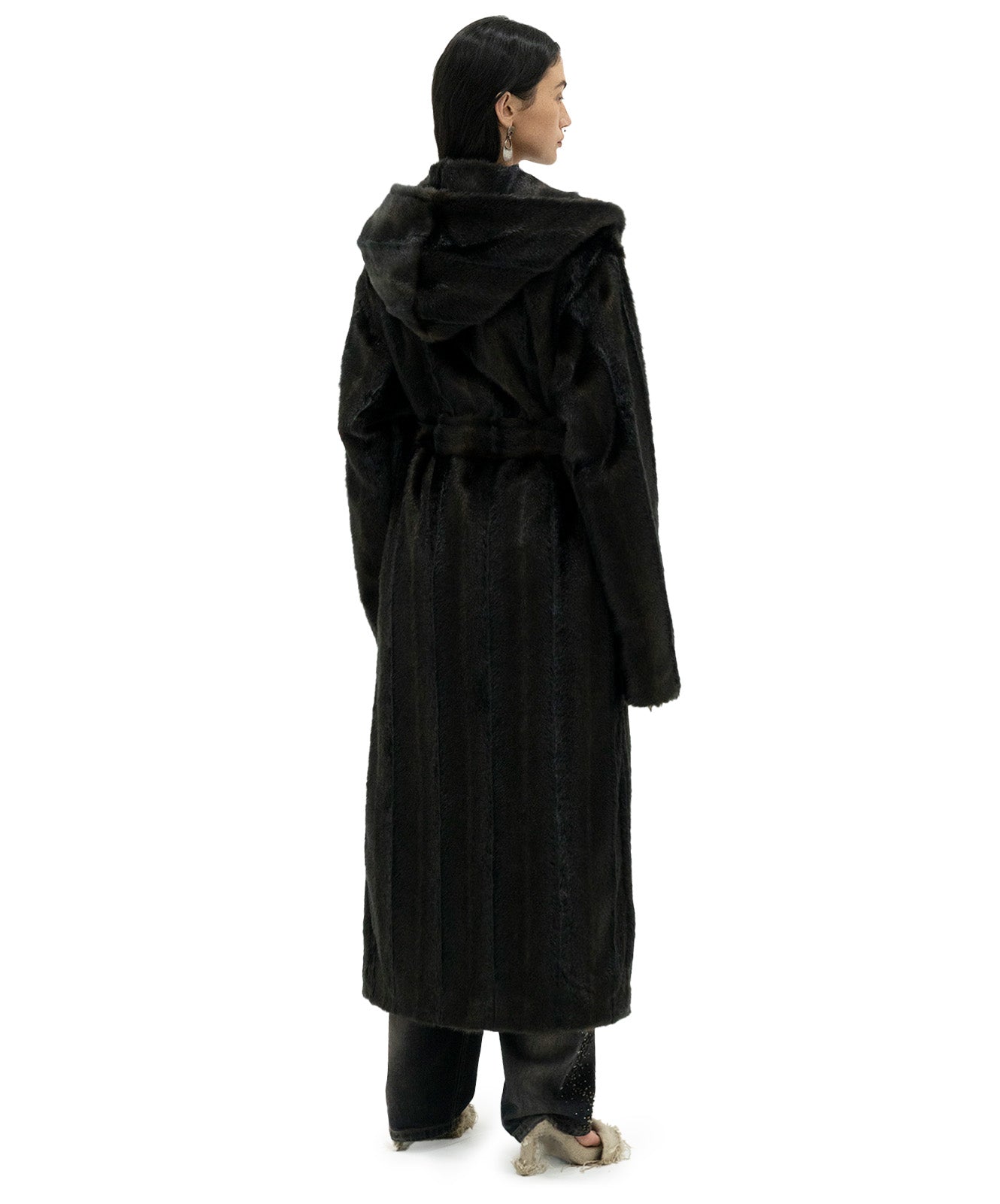 Black robe fashion coat