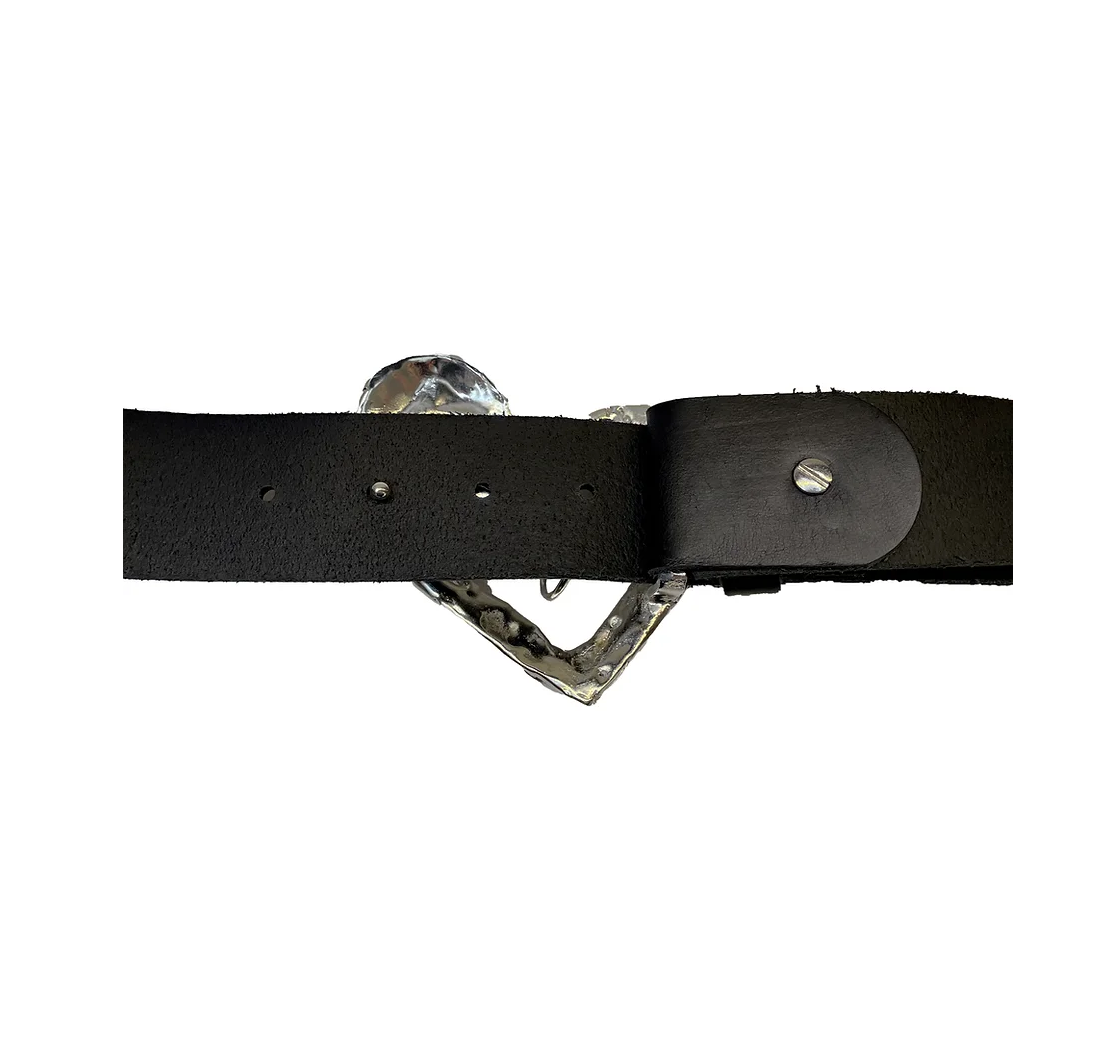 Silver Urte Kat Leather Belt