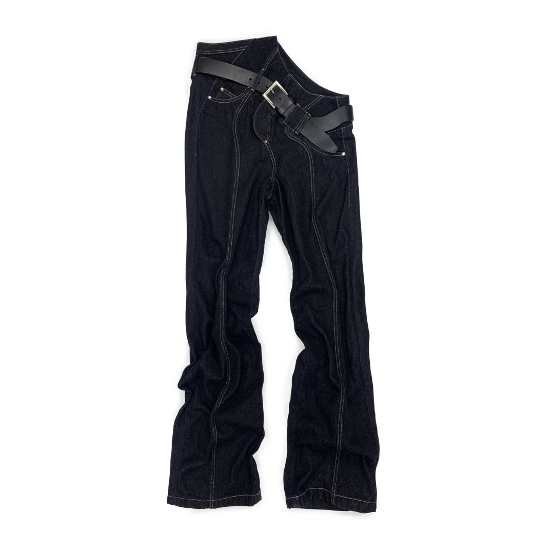 Twirl Denim Trousers Black – ap0cene