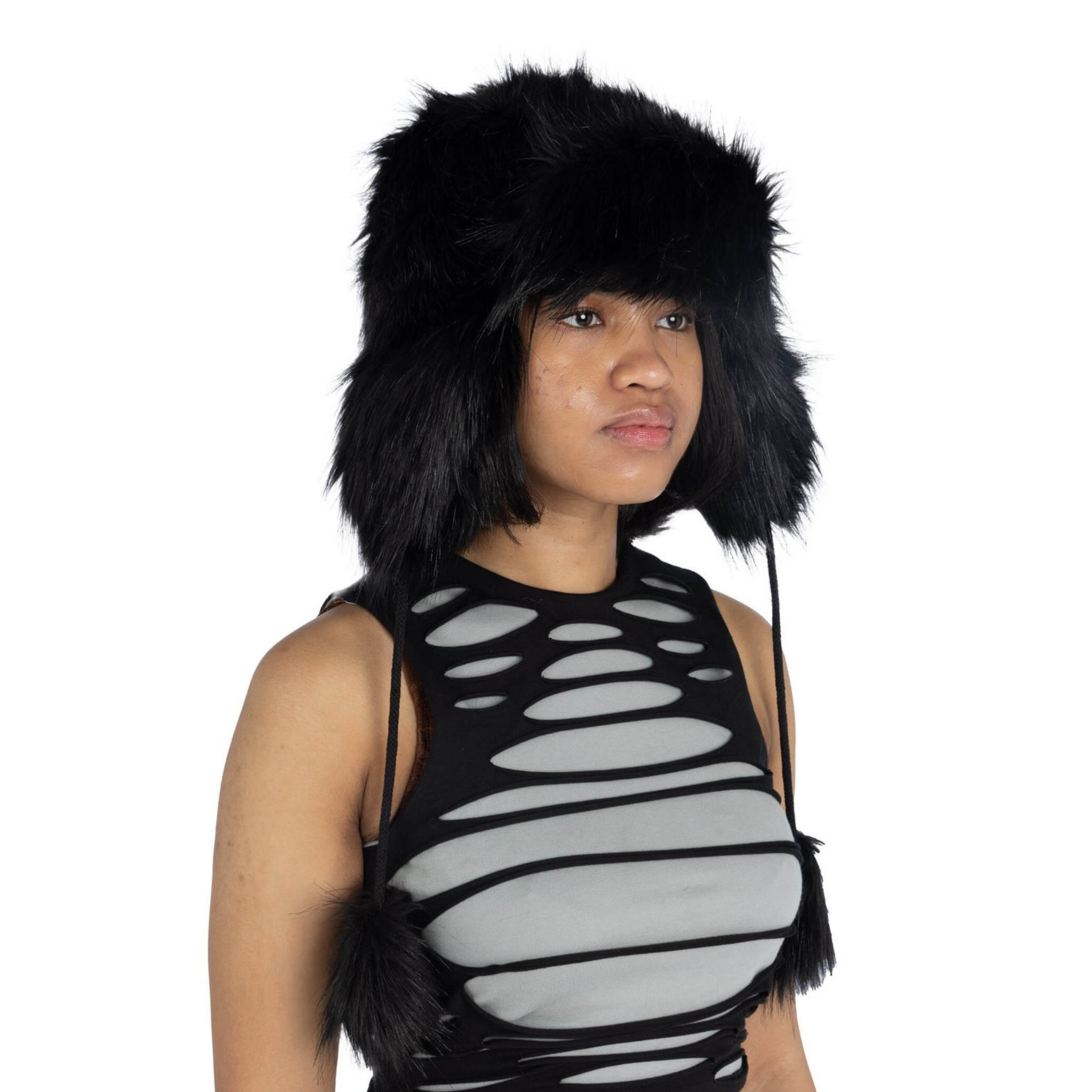 Too Cozy Trapper Fur Hat - Black