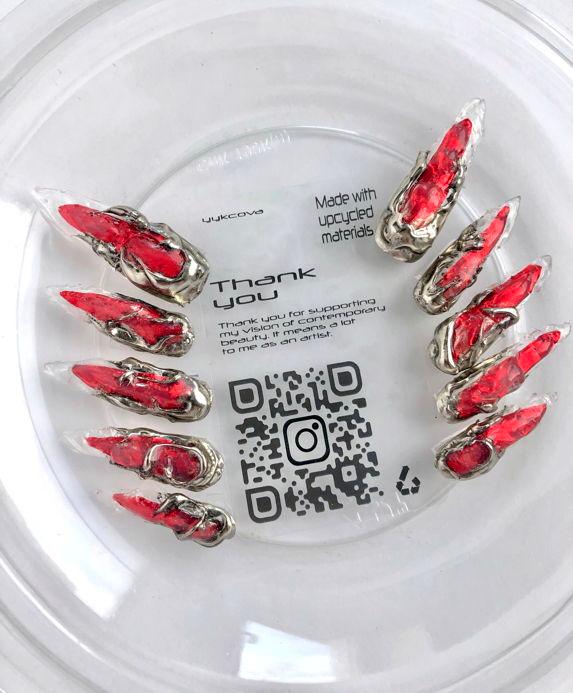 Chrom+klare Blob-Nägel