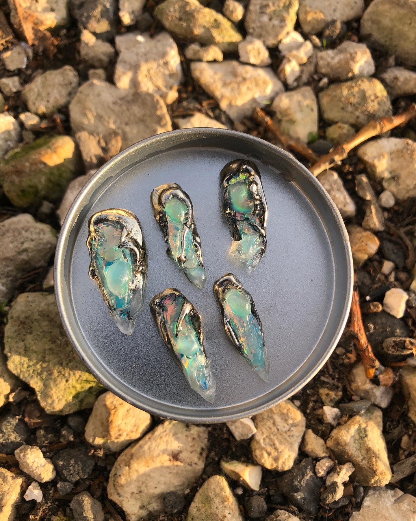 Chrom+klare Blob-Nägel